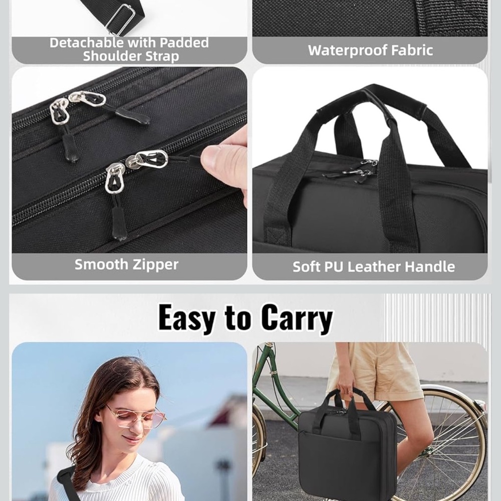 Black Multi-Pocket Binder with Shoulder Strap - Picture 2 of 5